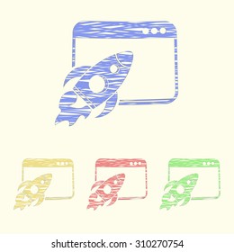 vector illustration of computer technology modern icon