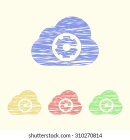 vector illustration of computer technology modern icon