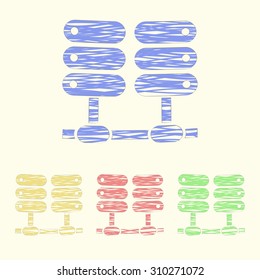 vector illustration of computer technology modern icon