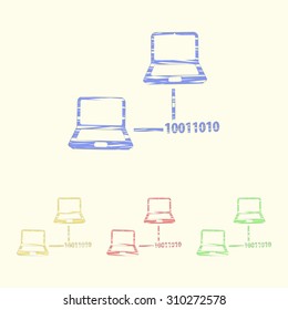vector illustration of computer technology modern icon
