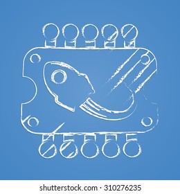 vector illustration of computer technology modern icon