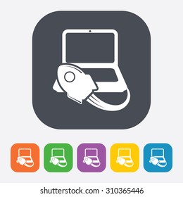 vector illustration of computer technology modern icon