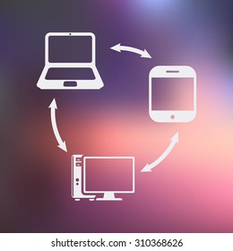 vector illustration of computer technology modern icon