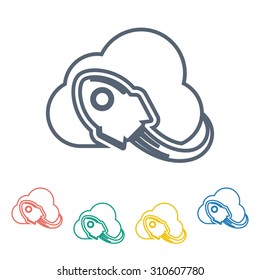 vector illustration of computer technology modern icon