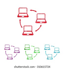 vector illustration of computer technology modern icon