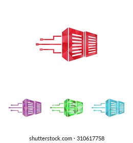 vector illustration of computer technology modern icon