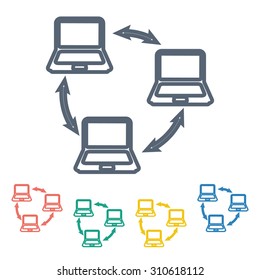 vector illustration of computer technology modern icon