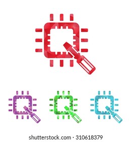 vector illustration of computer technology modern icon