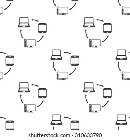 vector illustration of computer technology modern icon