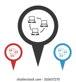 vector illustration of computer technology modern icon