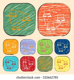 vector illustration of computer technology modern icon