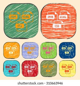 vector illustration of computer technology modern icon
