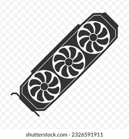 Vector illustration of computer VGA icon in dark color and transparent background(PNG).