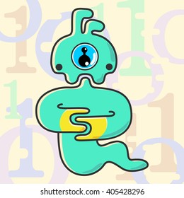 Vector illustration. Computer virus.