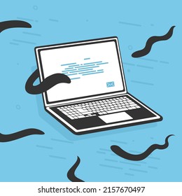 Vector Illustration Computer Virus Concept