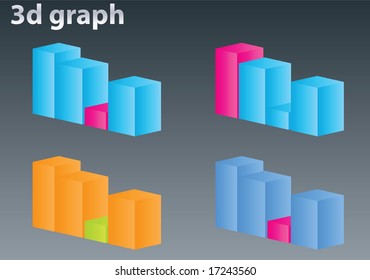 Vector illustration concept 3d graph