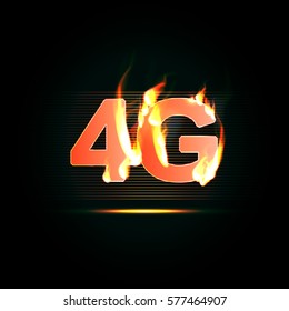 Vector illustration of a concept 4G Internet, high speed.