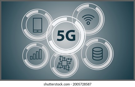 vector illustration of concept 5G fast networks