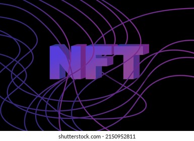 Vector illustration concept abstract nft banner for website. Cryptocurrency banner. Non-renewable token, crypto collectibles, art, games