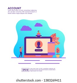 Vector illustration concept of account. Modern illustration conceptual for banner, flyer, promotion, marketing material, online advertising, business presentation