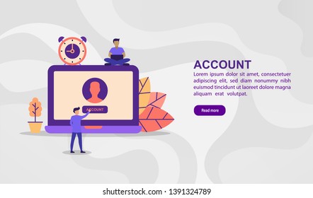 Vector illustration concept of account. Modern illustration conceptual for banner, flyer, promotion, marketing material, online advertising, business presentation