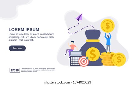 Vector illustration concept of accounting with character. Modern illustration conceptual for banner, flyer, promotion, marketing material, online advertising, business presentation