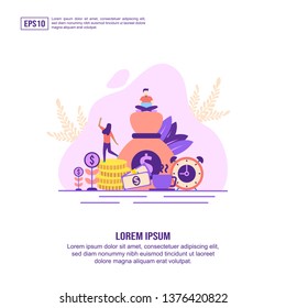 Vector illustration concept of accounting. Modern illustration conceptual for banner, flyer, promotion, marketing material, online advertising, business presentation