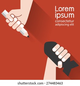 Vector illustration concept anti violence and terrorist in flat design 