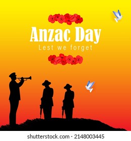 Vector illustration concept of Anzac Day-25th April