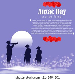 Vector illustration concept of Anzac Day-25th April