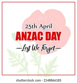 Vector illustration concept of Anzac Day-25th April