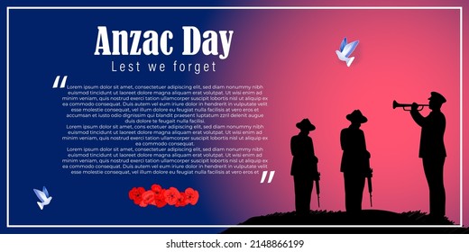 Vector illustration concept of Anzac Day-25th April