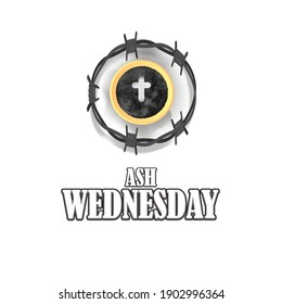 vector illustration of concept for Ash Wednesday wishes greeting , banner, poster