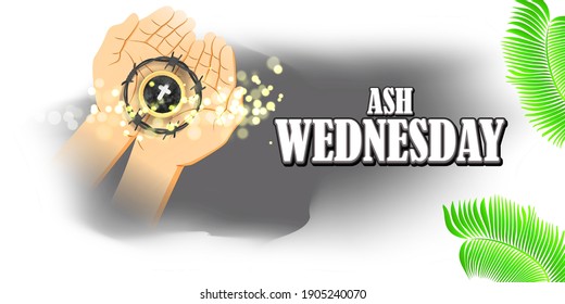 vector illustration of concept for Ash Wednesday wishes greeting , banner, poster