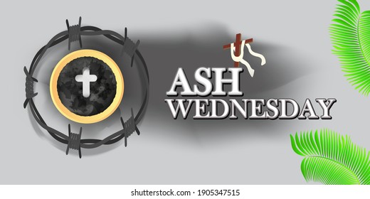 vector illustration of concept for Ash Wednesday wishes greeting , banner, poster