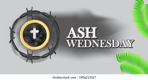 vector illustration of concept for Ash Wednesday wishes greeting , banner, poster