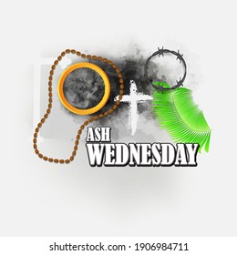 vector illustration of concept for Ash Wednesday wishes greeting , banner, poster