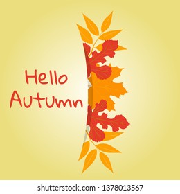 Vector illustration. Concept of autumn. Designer blank for a banner with autumn leaves with space for text