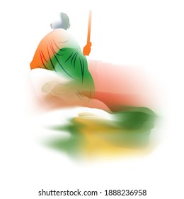 VECTOR ILLUSTRATION OF CONCEPT BANNER FOR HAPPY GANDHI JAYANTI, 2 OCTOBER, INDIAN FLAG TRICOLOUR 