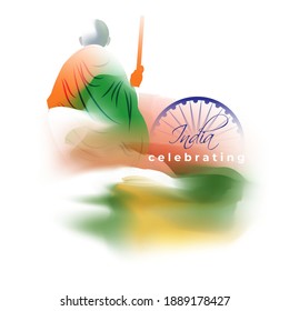 VECTOR ILLUSTRATION OF CONCEPT BANNER FOR HAPPY GANDHI JAYANTI, 2 OCTOBER, INDIAN FLAG TRICOLOUR 