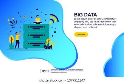 Vector illustration concept of big data. Modern illustration conceptual for banner, flyer, promotion, marketing material, online advertising, business presentation