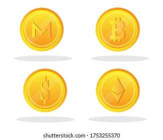 Vector illustration of the concept of a bitcoin currency