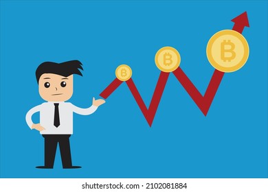 Vektorgrafik-Konzept der Bitcoin-Up.