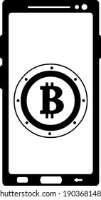 Vector Illustration Concept Bitcoin Y Cell Phone