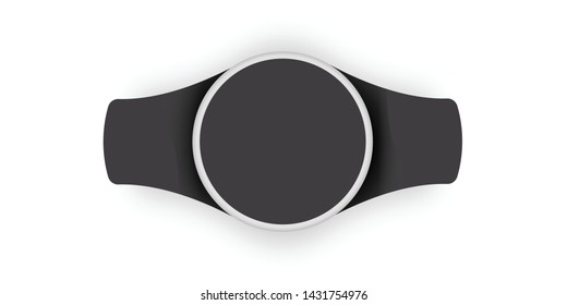 Vector illustration concept of black watch realistic mockup