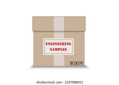 Vector illustration concept of box of engineering samples