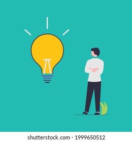 Concepto de ilustración vectorial de una idea brillante.
Esta ilustración utiliza un estilo de línea.Cada elemento del diseño es una capa vectorial individual