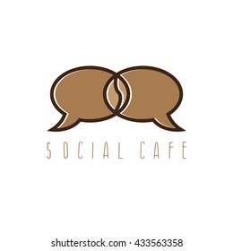 vector illustration concept of bubble in coffee bean shape