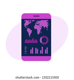 Vector illustration. The concept of business management, data analysis. Landing page template.  