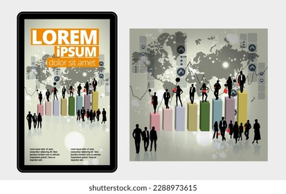 Vector illustration concept of business people. Easy to use for website, banner, landing page, brochure, print, mobile, app, poster.